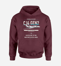Thumbnail for Cessna Citation CJ4 Gen2 design on dark red double-side hoodie, single-side print