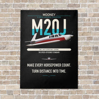 Thumbnail for Mooney M20J 201 vertical canvas print - no frame - black background