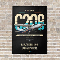 Thumbnail for Cessna 208 Caravan vertical canvas print - no frame - black background