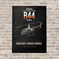 Thumbnail for Robinson R44 Raven II vertical canvas print - no frame - black background