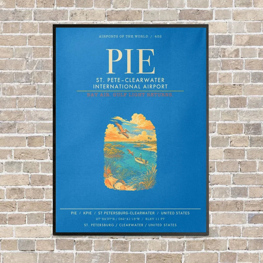 St. PeteClearwater International Airport PIE - Canvas Framed - Turquoise