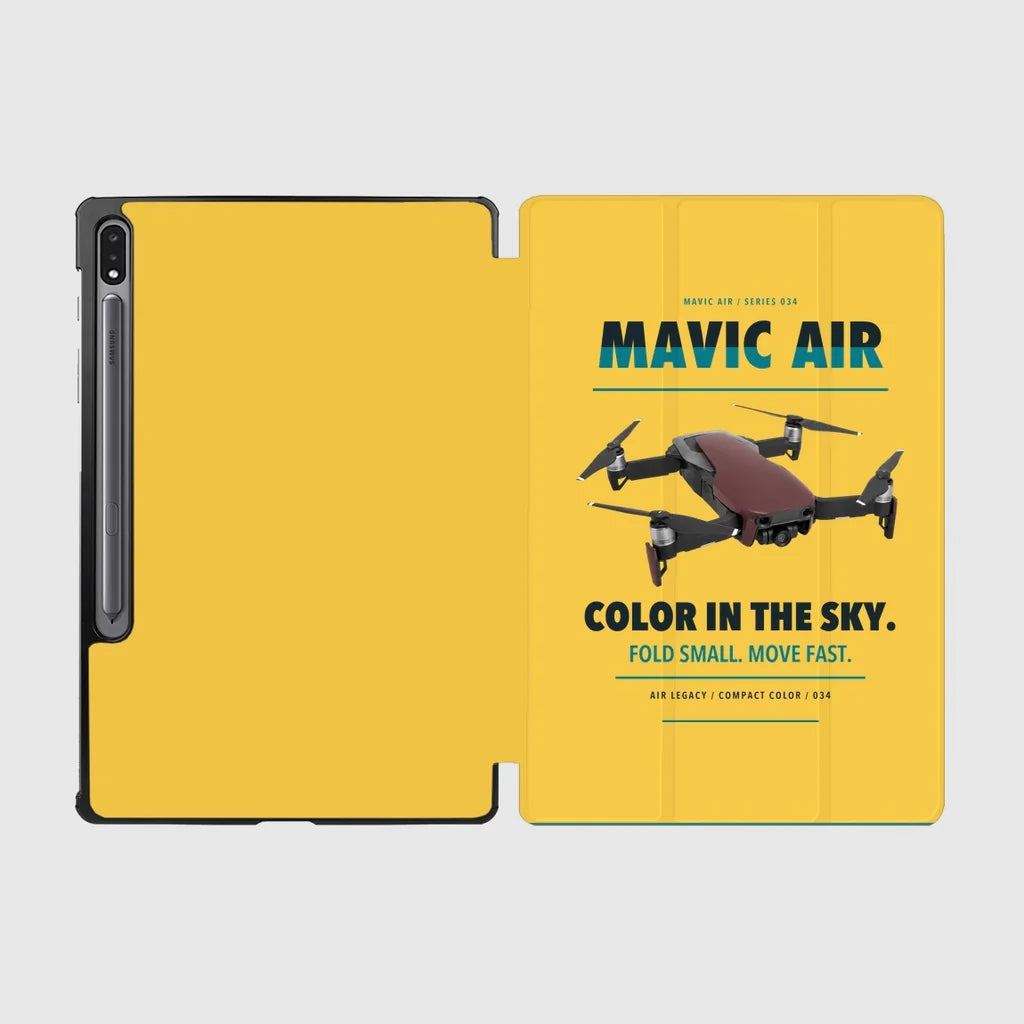 DJI Mavic Air design on yellow samsung tablet tablet case