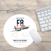Thumbnail for Gloster Meteor F8 design on white round mouse pad