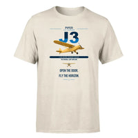 Thumbnail for Piper J-3 Cub design on beige t-shirt, single-side print