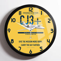 Thumbnail for Cessna Citation CJ3+ design on yellow framed wall clock