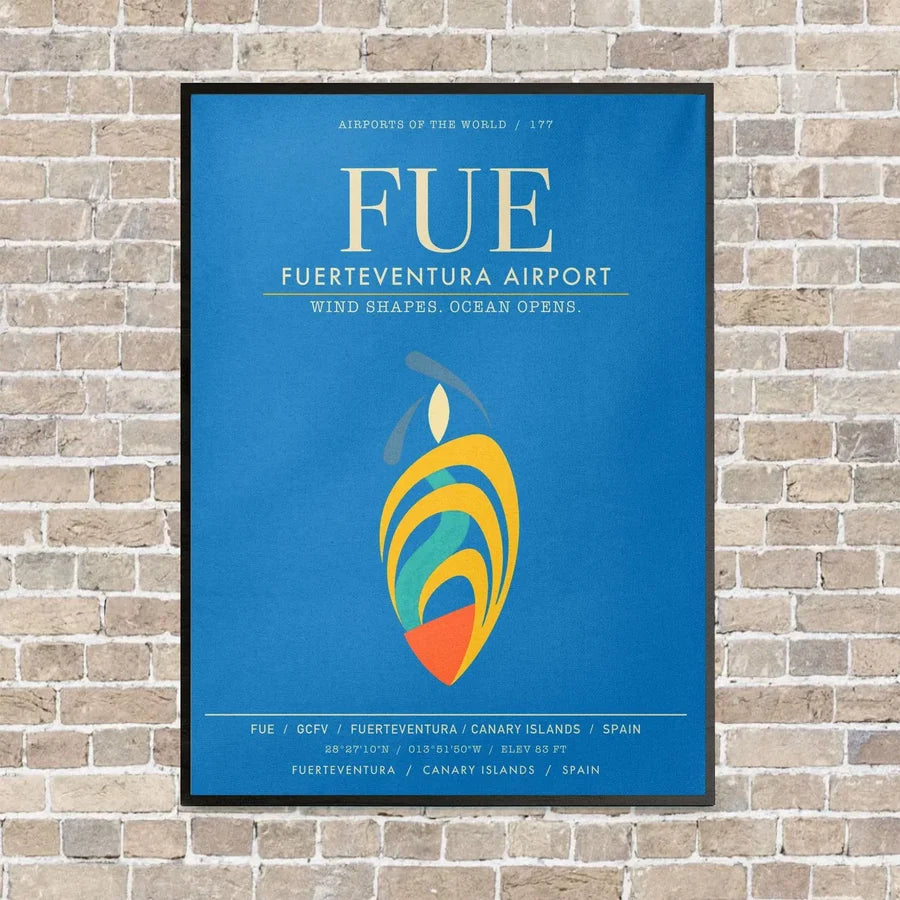 Fuerteventura Airport FUE - Canvas Framed - Turquoise