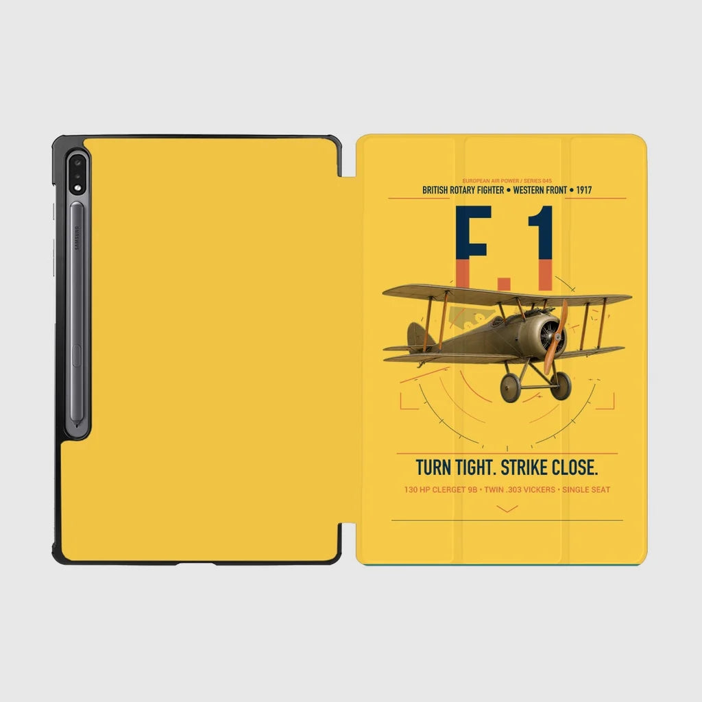 Sopwith Camel F.1 design on yellow samsung tablet tablet case