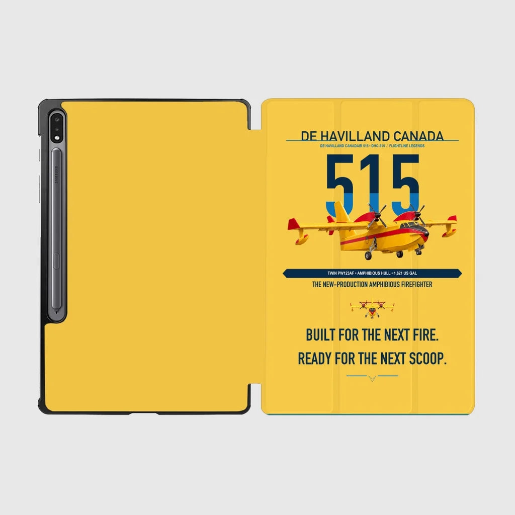 De Havilland Canadair 515 design on yellow samsung tablet tablet case