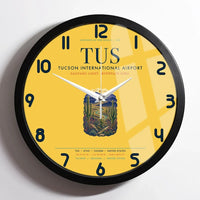 Thumbnail for Tucson International Airport (TUS) design on yellow framed wall clock