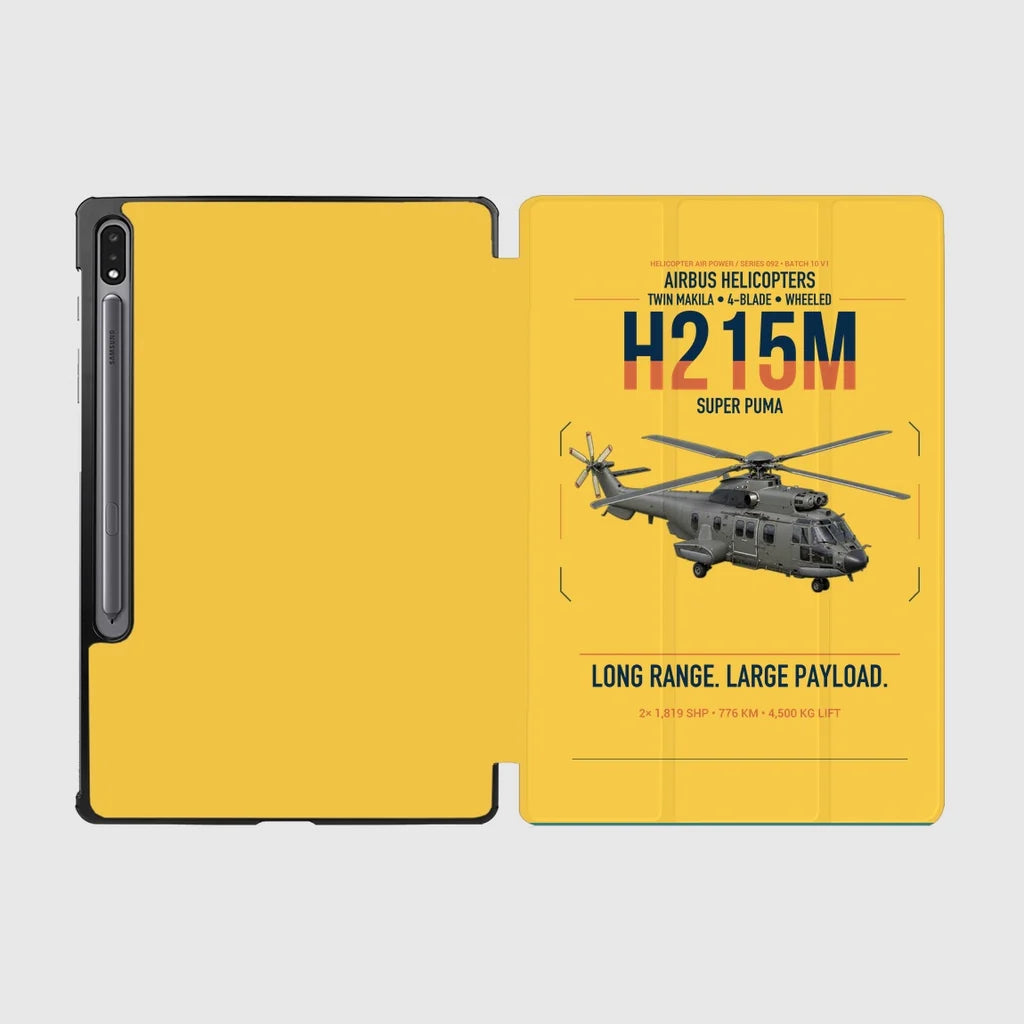 Airbus H215M design on yellow samsung tablet tablet case