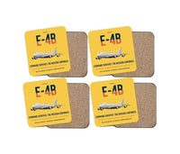Thumbnail for E-4B Nightwatch design on yellow 4 pieces set coaster
