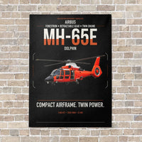 Thumbnail for Airbus MH-65E Dolphin vertical canvas print - no frame - black background