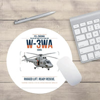 Thumbnail for PZL-Świdnik W-3WA Sokół design on white round mouse pad