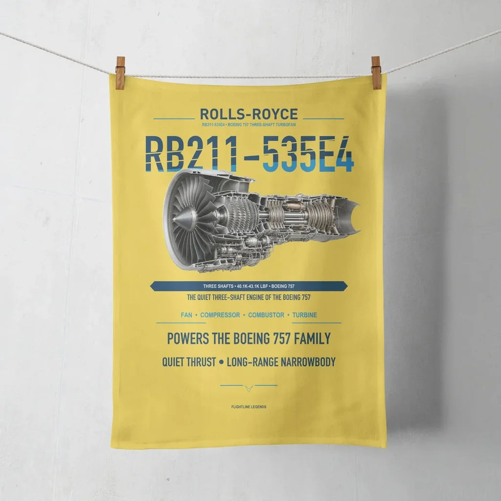 RB211-535E4 design on yellow towel