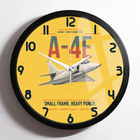 Thumbnail for A-4E Skyhawk design on yellow framed wall clock