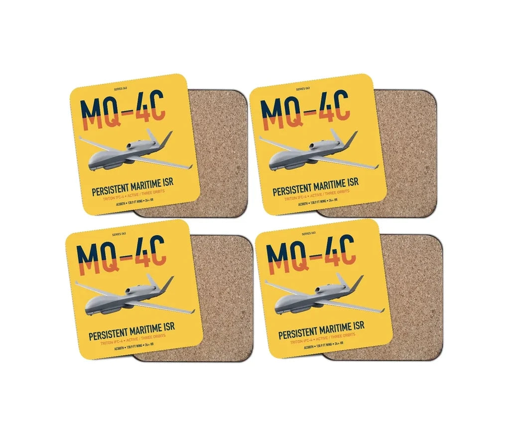 MQ-4C Triton IFC-4 design on yellow 4 pieces set coaster
