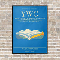 Thumbnail for Winnipeg James Armstrong Richardson International Airport YWG - Canvas Framed - Turquoise