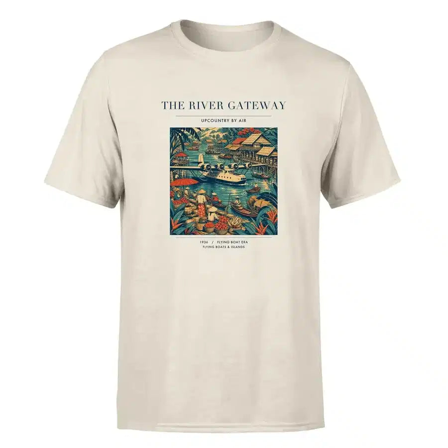 VINTAGE G4066 - The River Gateway - Premium T-Shirt design on beige premium t shirt
