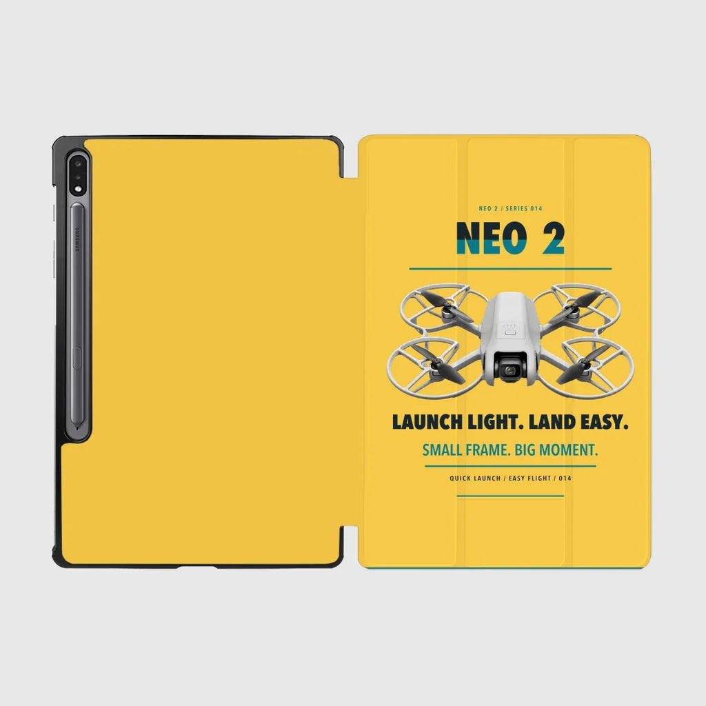 DJI Neo 2 design on yellow samsung tablet tablet case