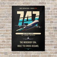 Thumbnail for Boeing 747-200B vertical canvas print - no frame - black background