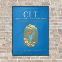 Thumbnail for Charlotte Douglas International Airport CLT - Canvas Framed - Turquoise