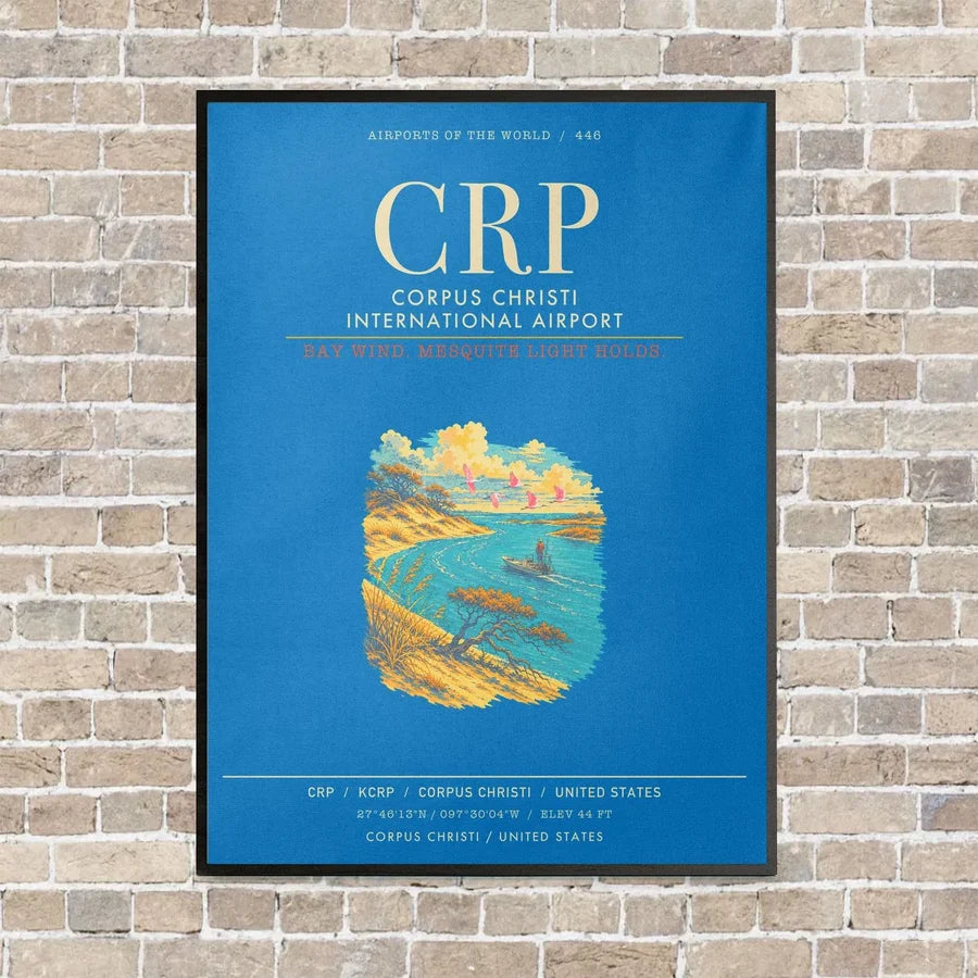 Corpus Christi International Airport CRP - Canvas Framed - Turquoise