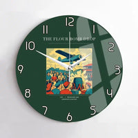 Thumbnail for VINTAGE G4259 - The Flour Bomb Drop - Designed Wall Clocks design on darkgreen no-frame