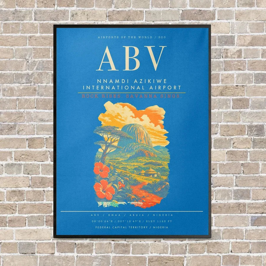 Nnamdi Azikiwe International Airport ABV - Canvas Framed - Turquoise