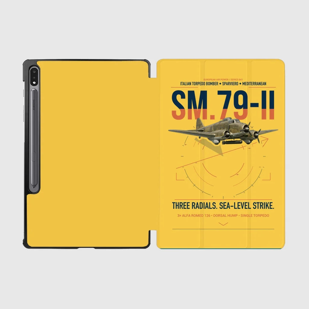 Savoia-Marchetti SM.79-II Sparviero design on yellow samsung tablet tablet case