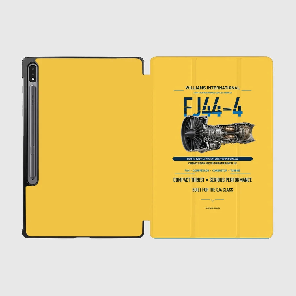 FJ44-4 design on yellow samsung tablet tablet case