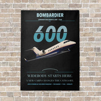 Thumbnail for Bombardier Challenger 600 vertical canvas print - no frame - black background