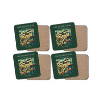 Thumbnail for The Desert Mail - Designed Coasters design on dark green 4-pieces-set