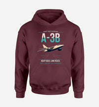 Thumbnail for A-3B Skywarrior design on dark red double-side hoodie