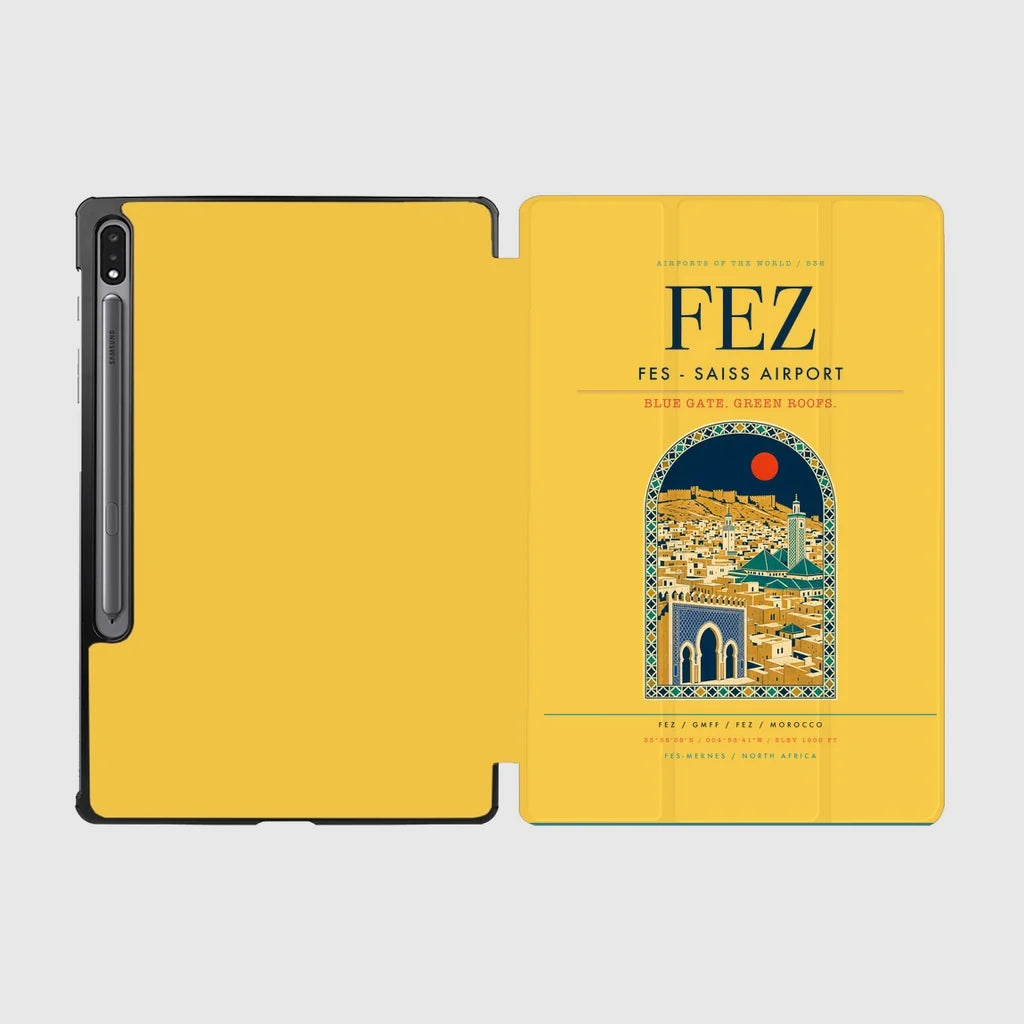 Fes (FEZ) design on yellow samsung tablet tablet case