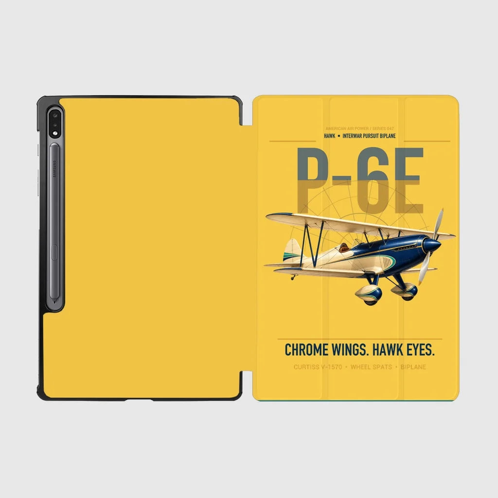 Curtiss P-6E Hawk design on yellow samsung tablet tablet case