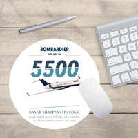 Thumbnail for Bombardier Global 5500 design on white round mouse pad