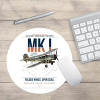 Thumbnail for Fairey Swordfish Mk I design on white round mouse pad