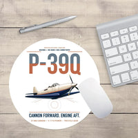 Thumbnail for P-39Q Airacobra design on white round mouse pad