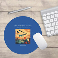 Thumbnail for VINTAGE G4448 - The Migration Escort - Designed Mouse Pads design on blue round