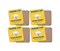 Thumbnail for DJI Phantom 4 RTK design on yellow 4 pieces set coaster