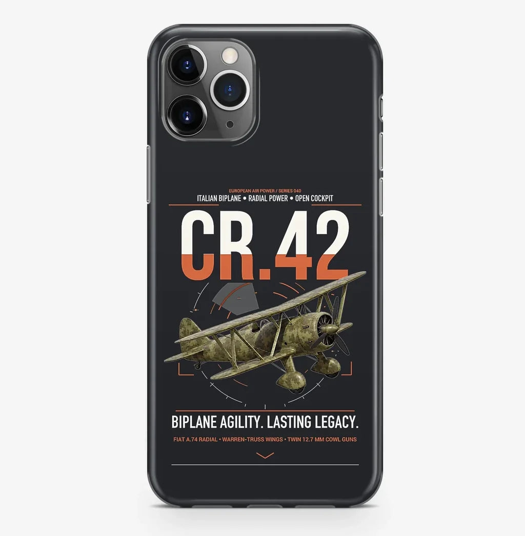 Fiat CR.42 Falco design on black magsafe iphone case, for iPhone Pro Max