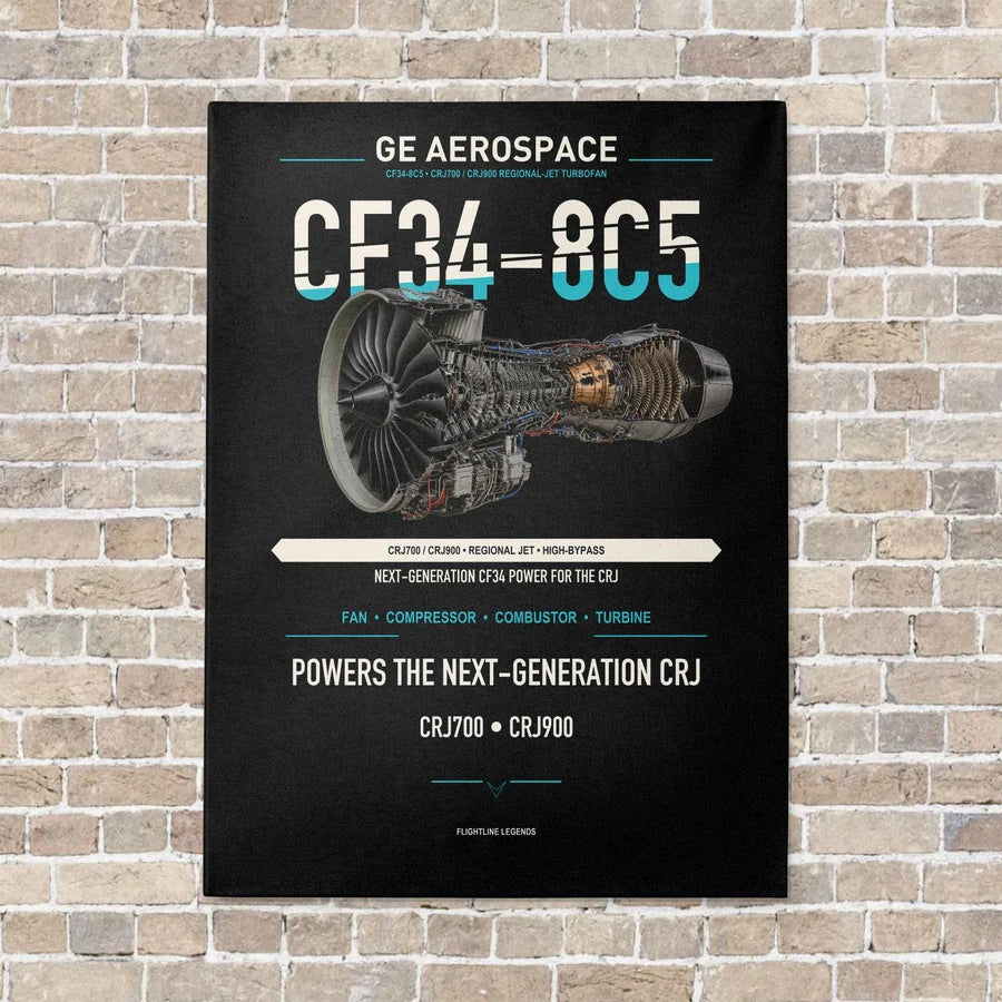 CF34-8C5 vertical canvas print - no frame - black background