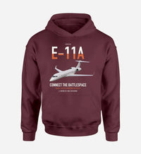 Thumbnail for E-11A BACN design on dark red double-side hoodie, single-side print