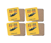 Thumbnail for AV-8B Harrier II design on yellow 4 pieces set coaster