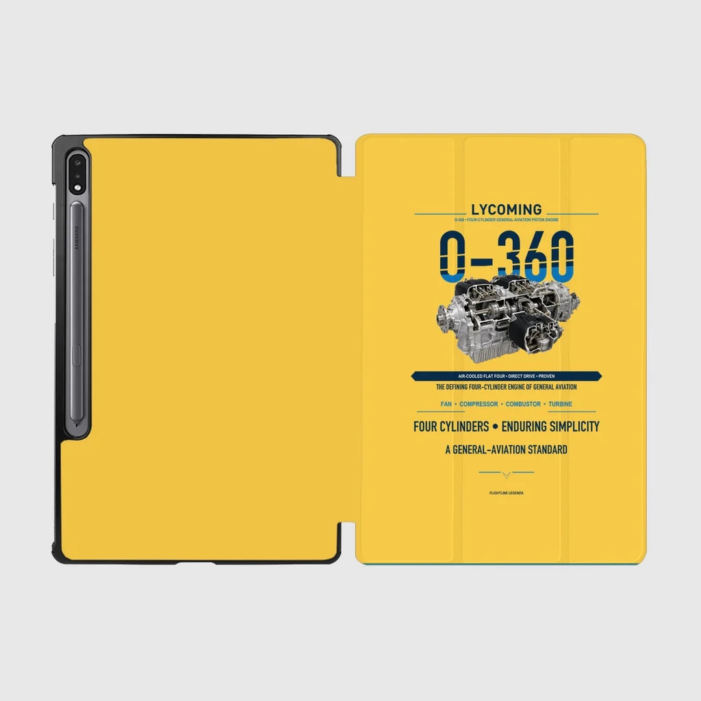 O-360 design on yellow samsung tablet tablet case