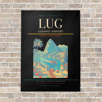 Thumbnail for Lugano Airport LUG vertical canvas print - no frame - black background
