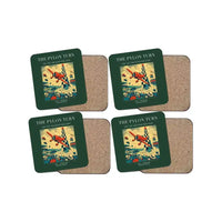 Thumbnail for The Pylon Turn - Designed Coasters design on dark green 4-pieces-set