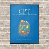 Thumbnail for Cape Town International Airport CPT - Canvas Framed - Turquoise