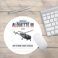 Thumbnail for Aérospatiale SA 316B Alouette III design on white round mouse pad