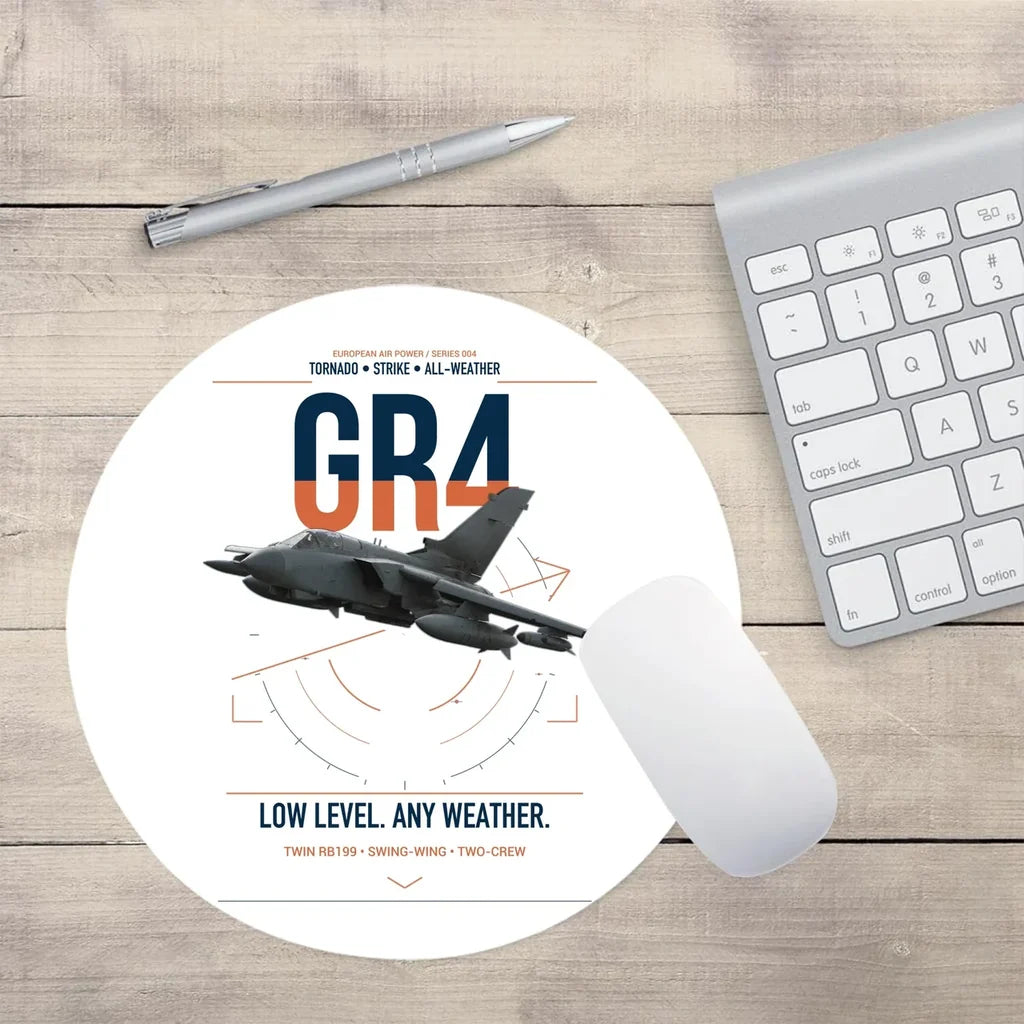 Panavia Tornado GR4 design on white round mouse pad